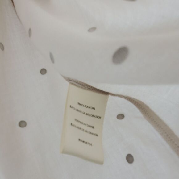 REBECCA TAYLOR women's 4 creme rayon gold studded blouse top - Picture 5 of 5